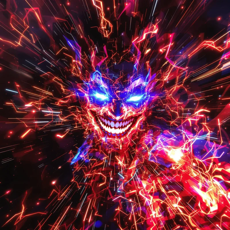 Funny PFP with overedited glow chaos and fake power