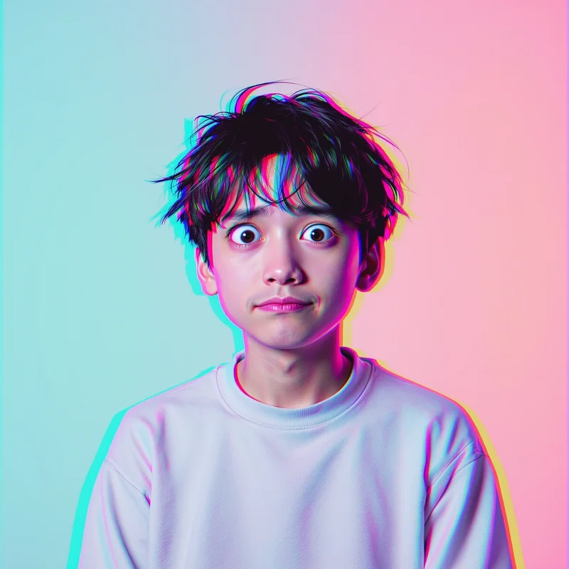 funny profile picture with exaggerated face for digital identity