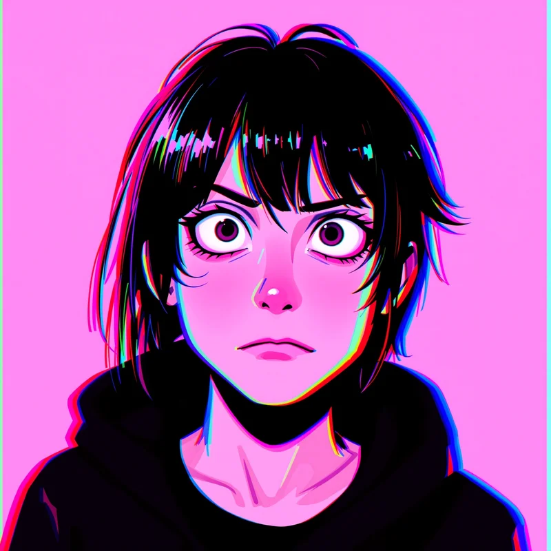 funny PFP portrait with exaggerated face for profile picture use