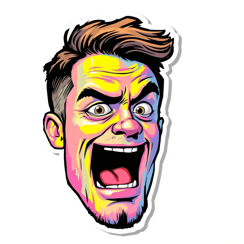 funny profile picture with silly emotion for social media avatar
