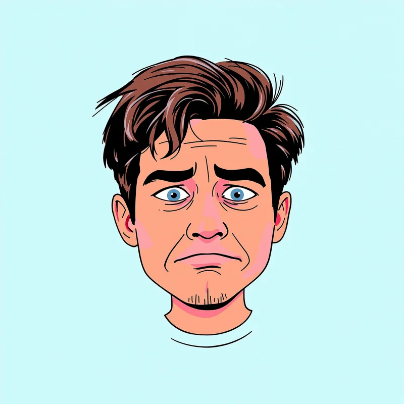 goofy avatar with exaggerated face for messaging profile icon