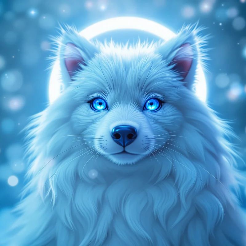 angel furry pfp with glowing halo aura