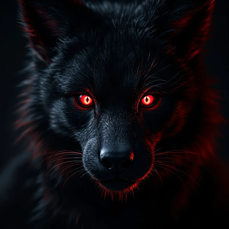 black red furry pfp with dark cinematic contrast