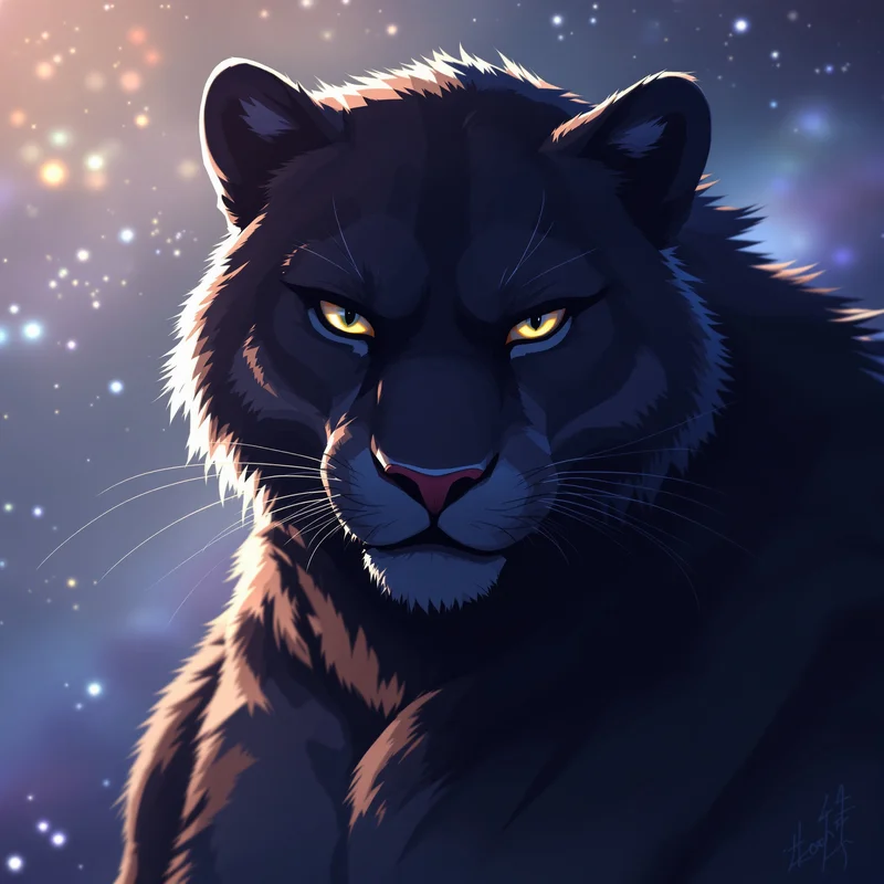 anthro PFP icon panther with comic bold design