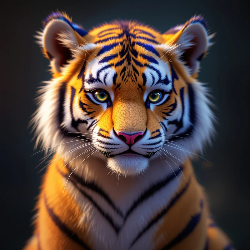 furry PFP avatar of tiger with calm gaze expression