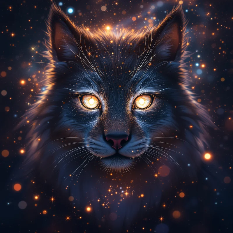 cosmic furry pfp with galaxy aura