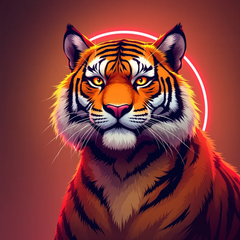 furry PFP avatar of tiger with determined look expression