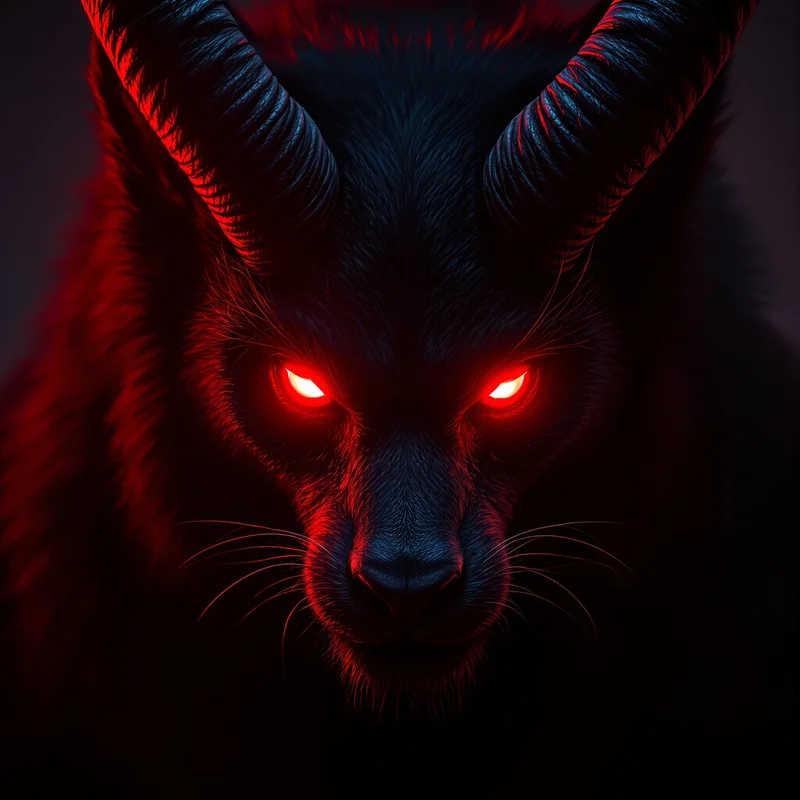 demon furry pfp with dark red aura