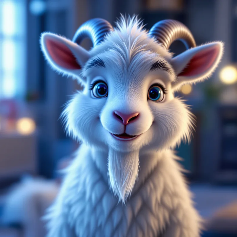 furry PFP avatar of goat with friendly smile expression