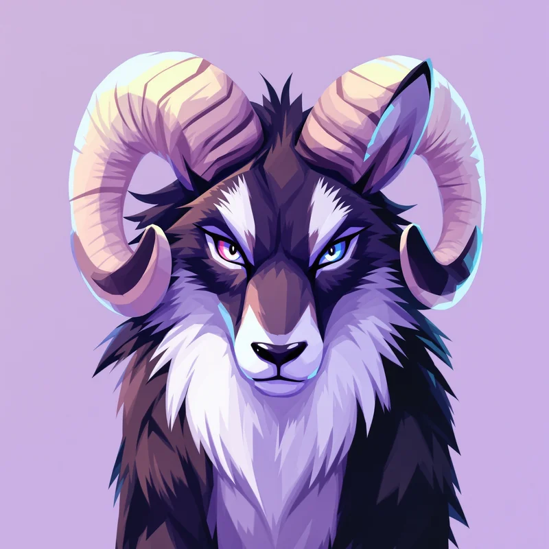 anthro PFP icon ram with glossy render design