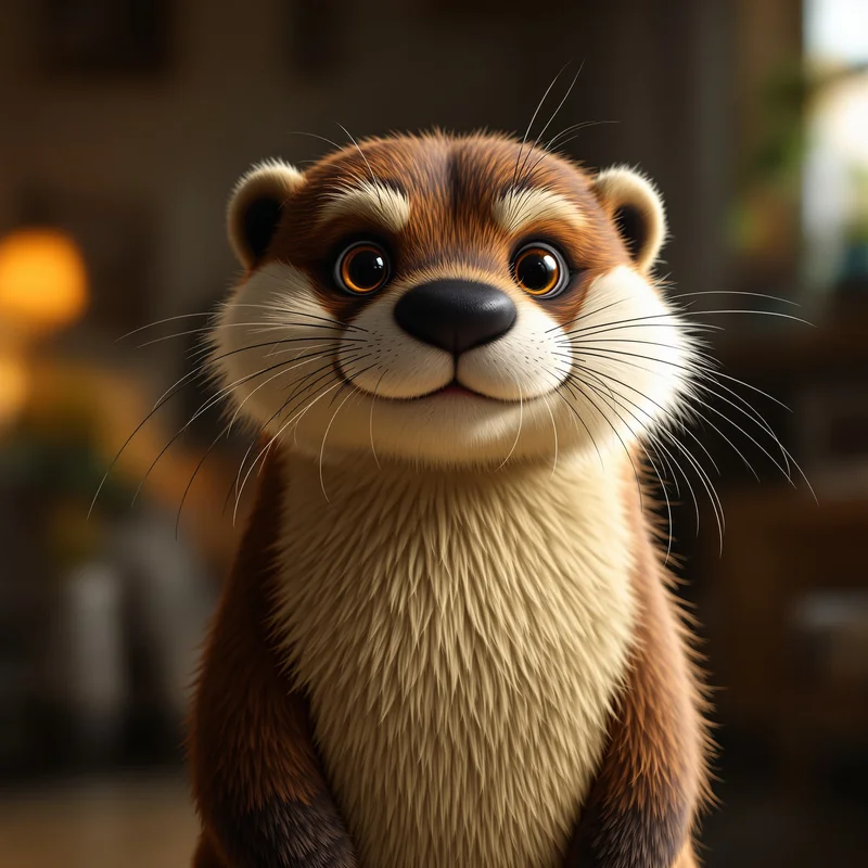 anthro PFP icon otter with cel-shaded design