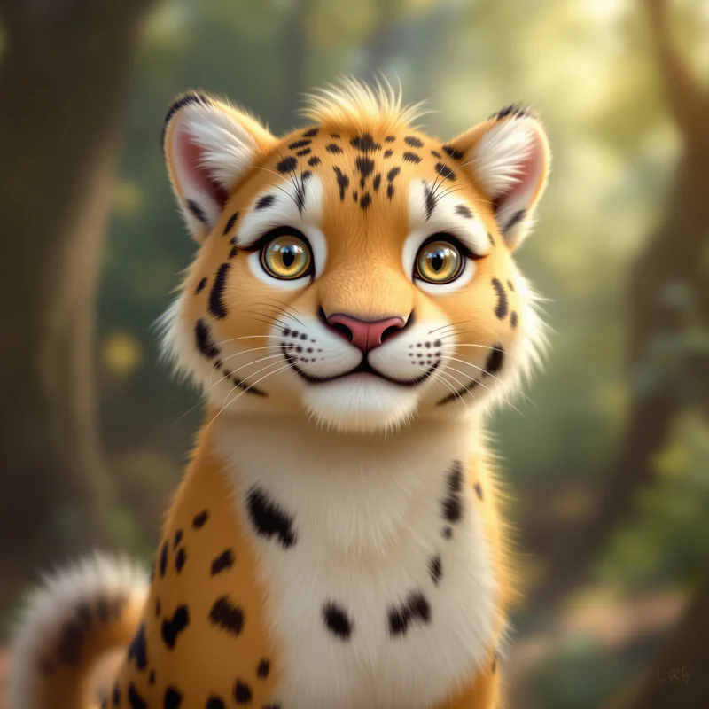 furry PFP avatar of leopard with friendly smile expression