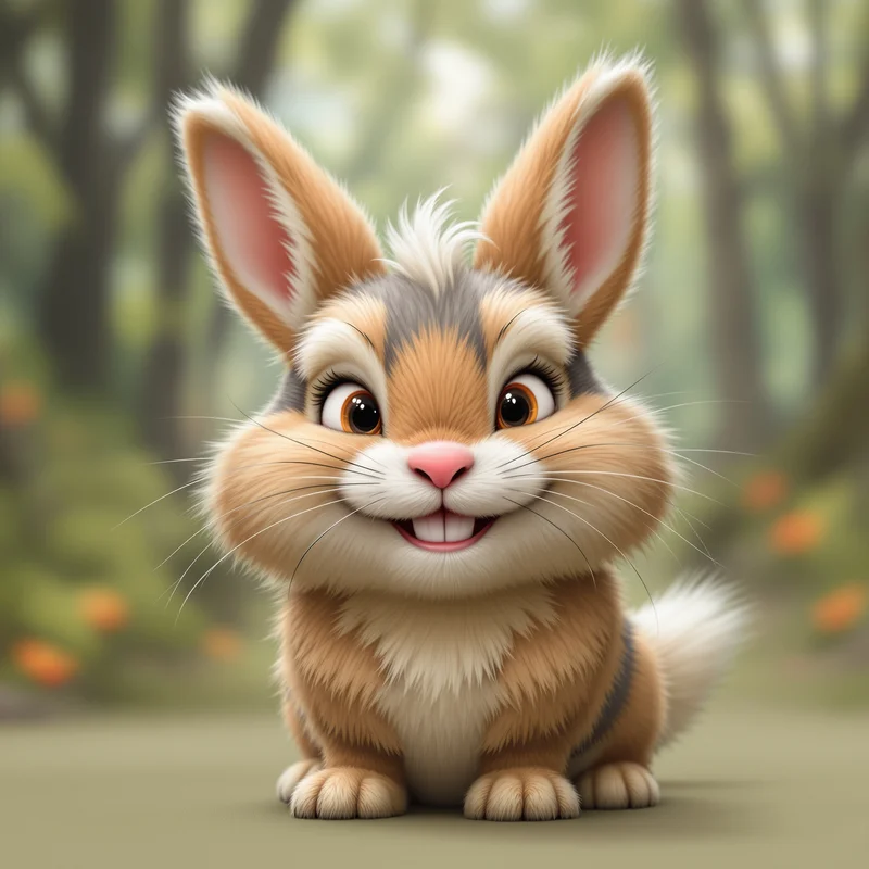 furry PFP avatar of rabbit with mischievous grin expression