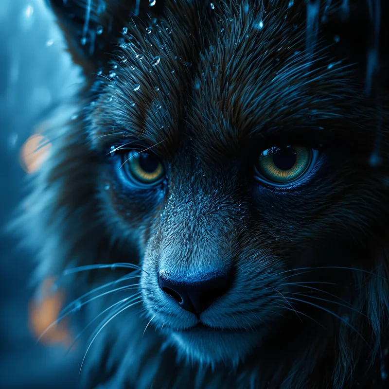 lonely rain furry pfp with emotional reflections
