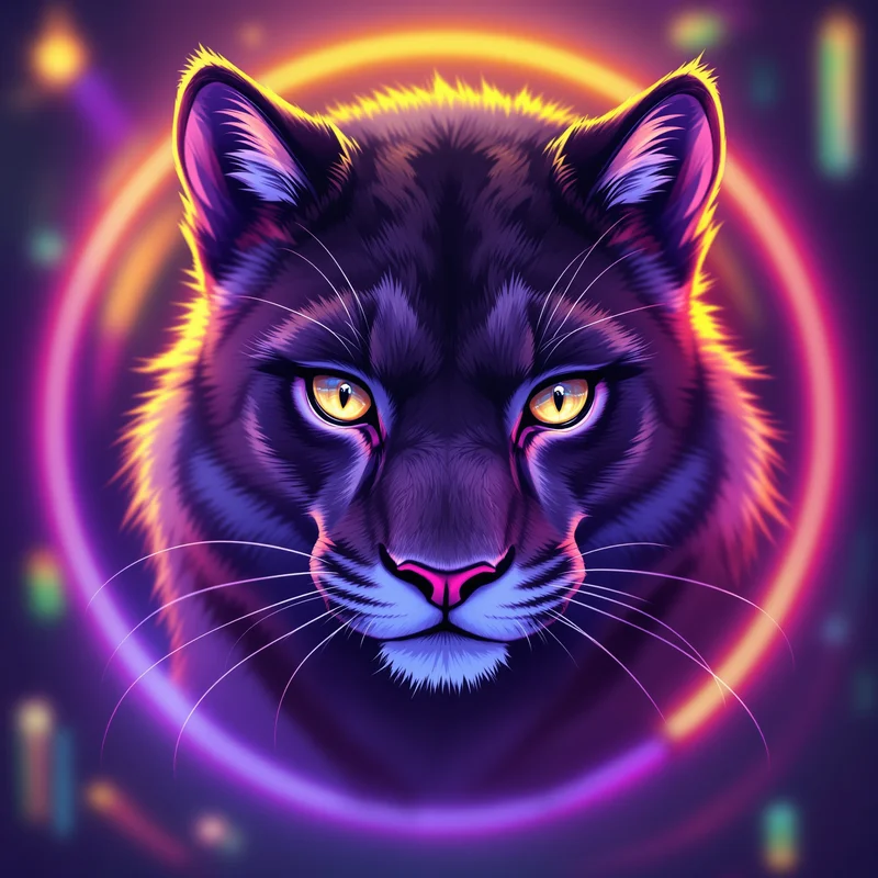 furry PFP avatar of panther with calm gaze expression