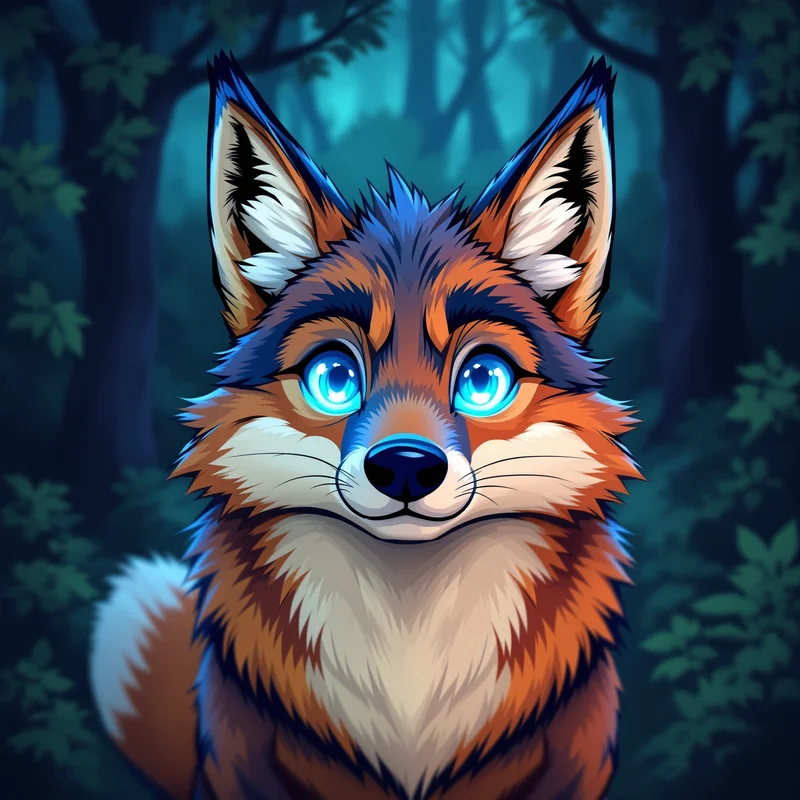 anthro PFP icon coyote with glossy render design