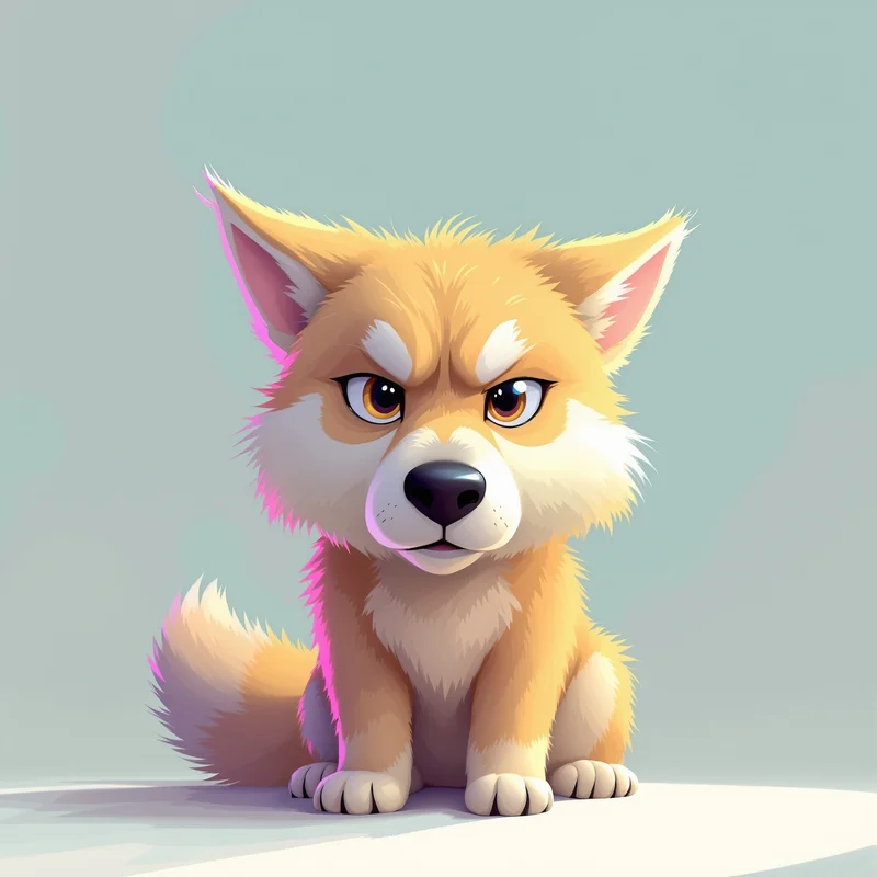 furry PFP avatar of dog with determined look expression