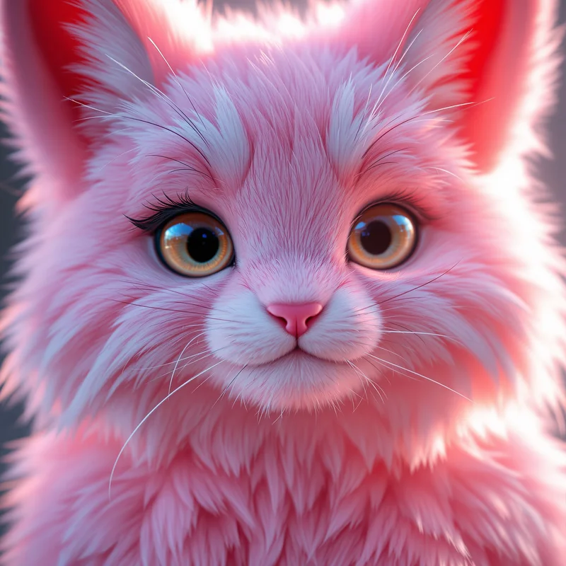 pink pastel furry pfp with dreamy cute lighting