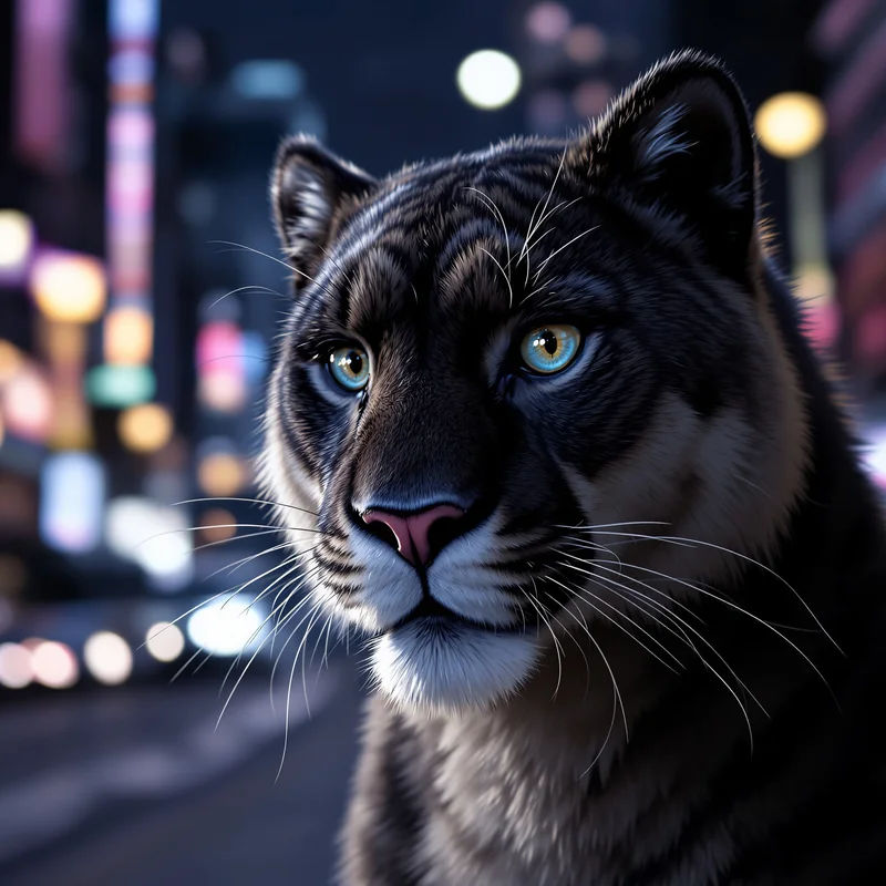 furry PFP avatar of panther with calm gaze expression