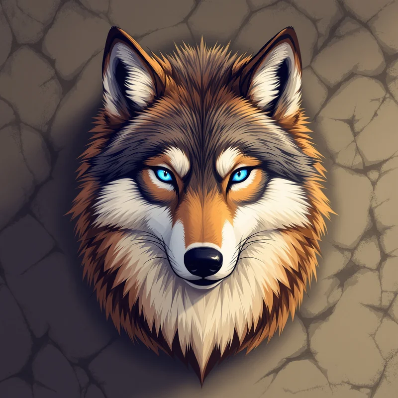 anthro avatar wolf PFP with cool blue glow