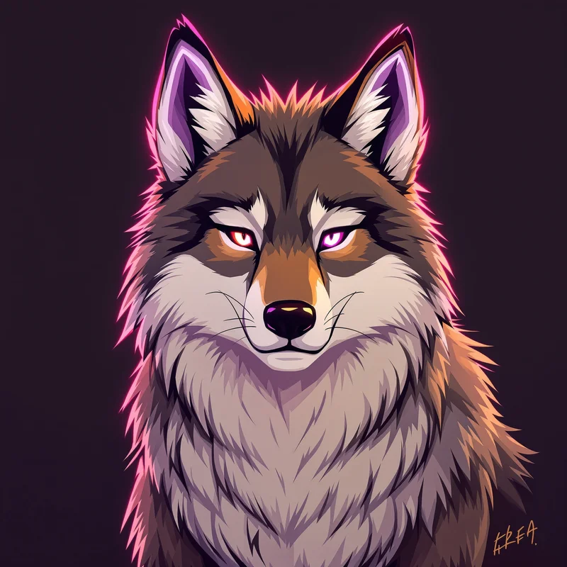 fursona PFP wolf style with earthy tones