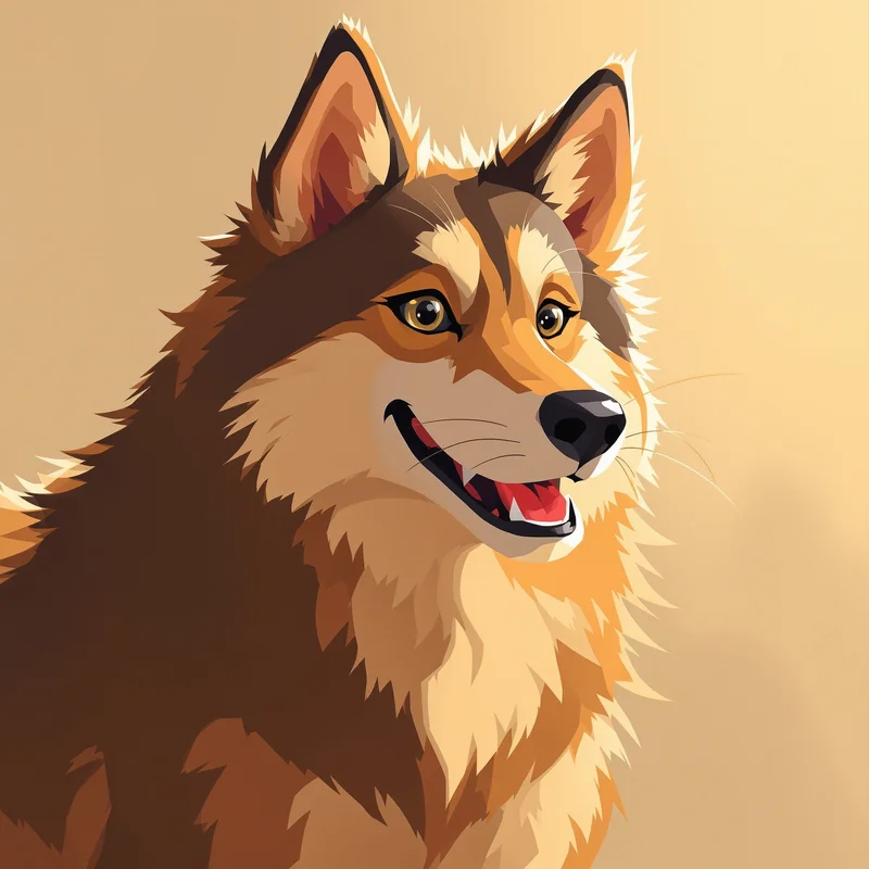 furry PFP avatar of dog with playful grin expression
