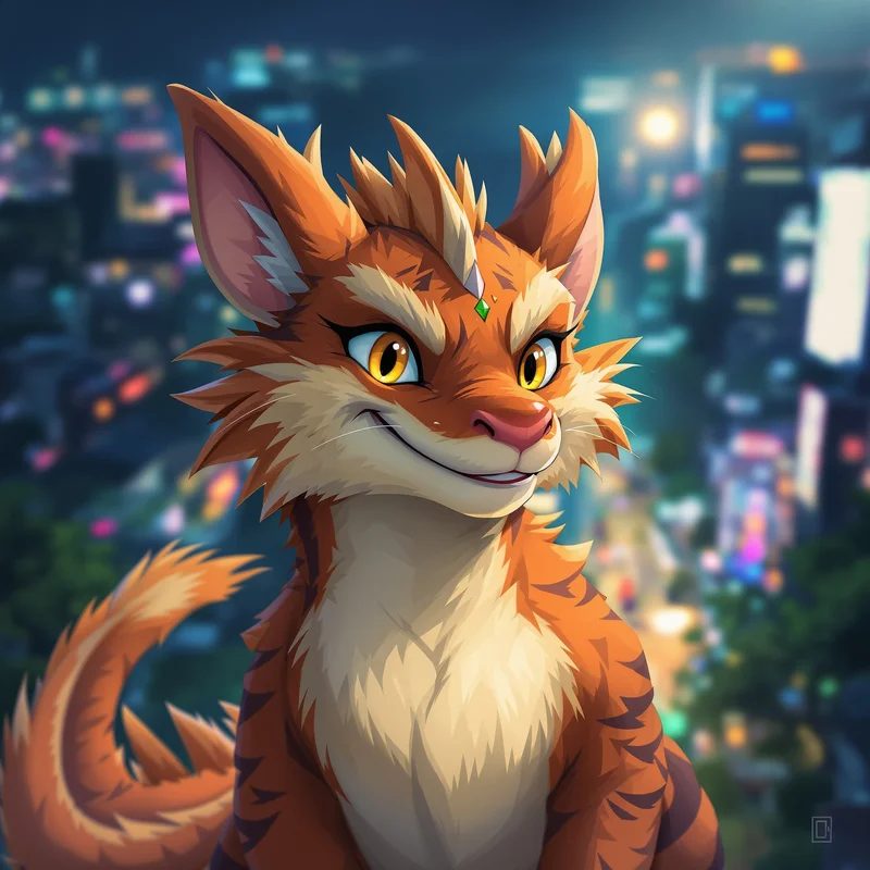 fursona PFP dragon style with earthy tones