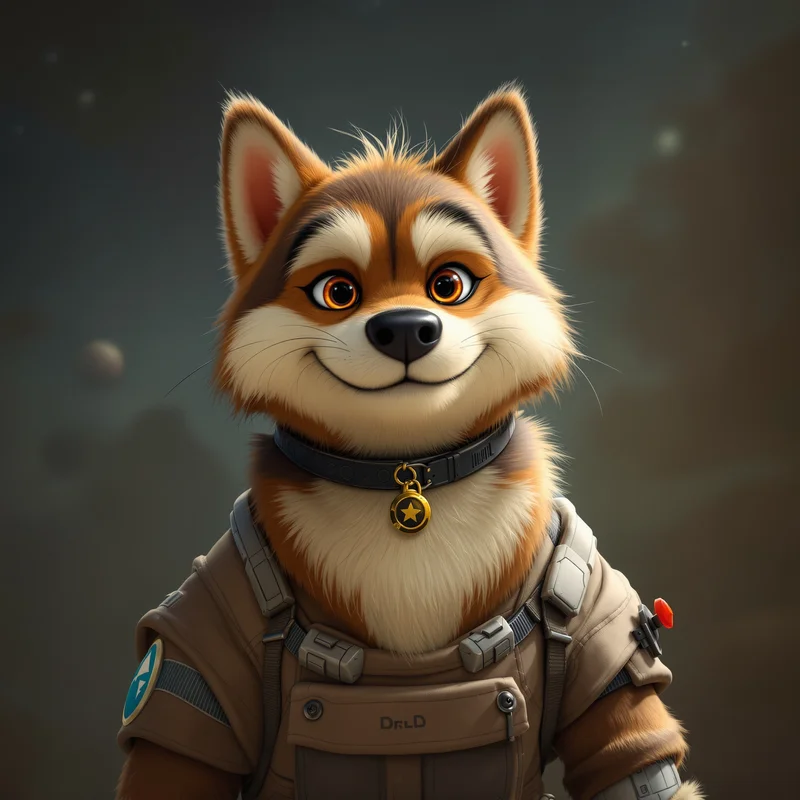 fursona PFP dog style with earthy tones