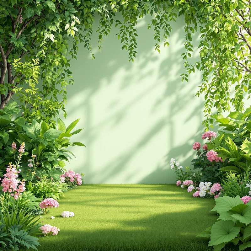 Calm green garden background