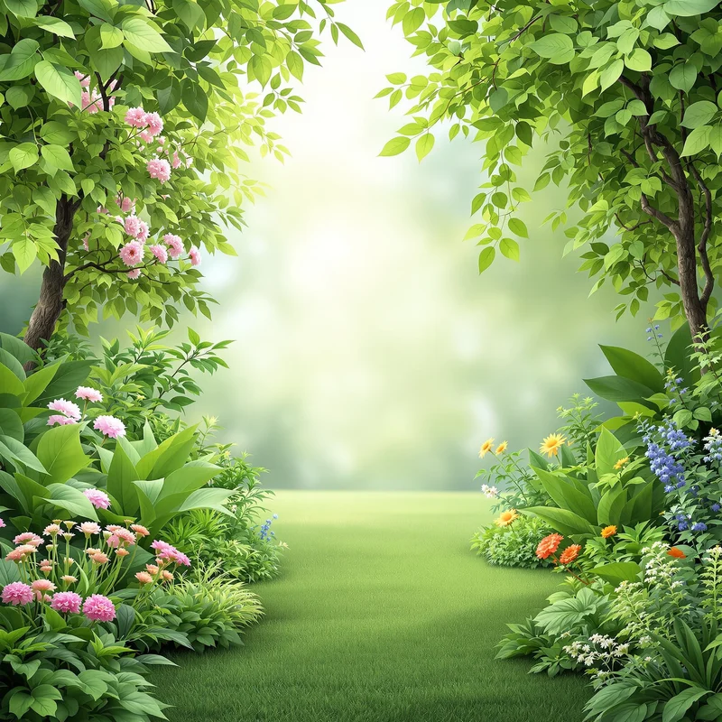 Calm green garden background