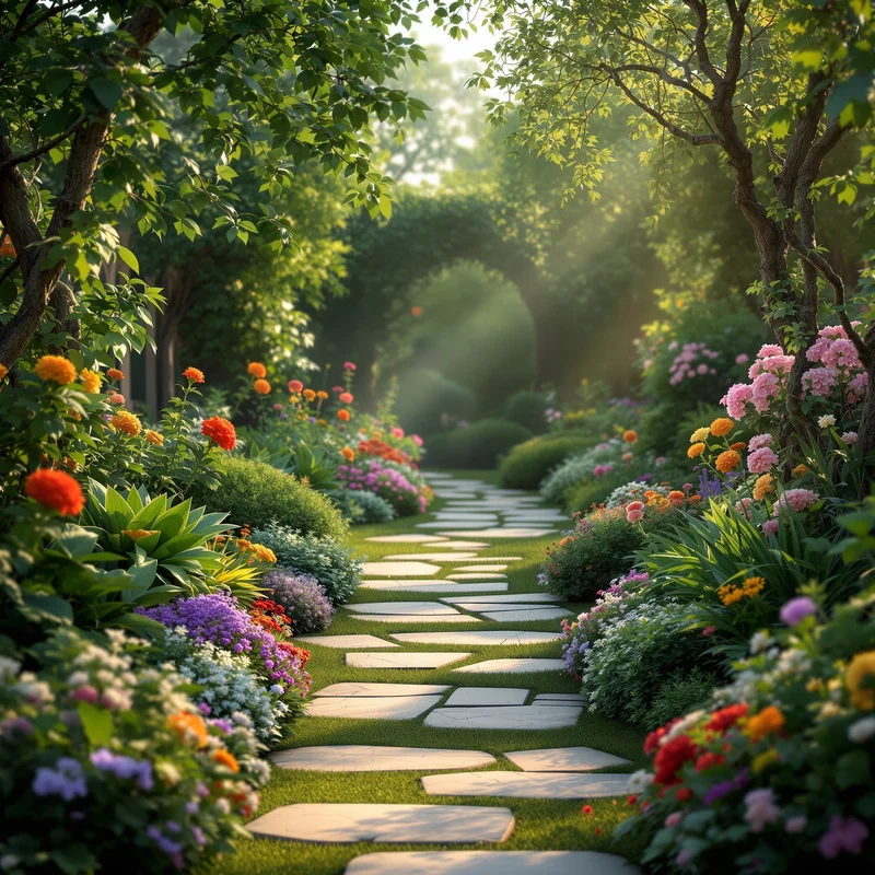 Deep calm garden background