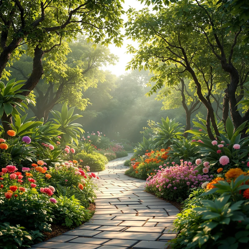 Deep calm garden background
