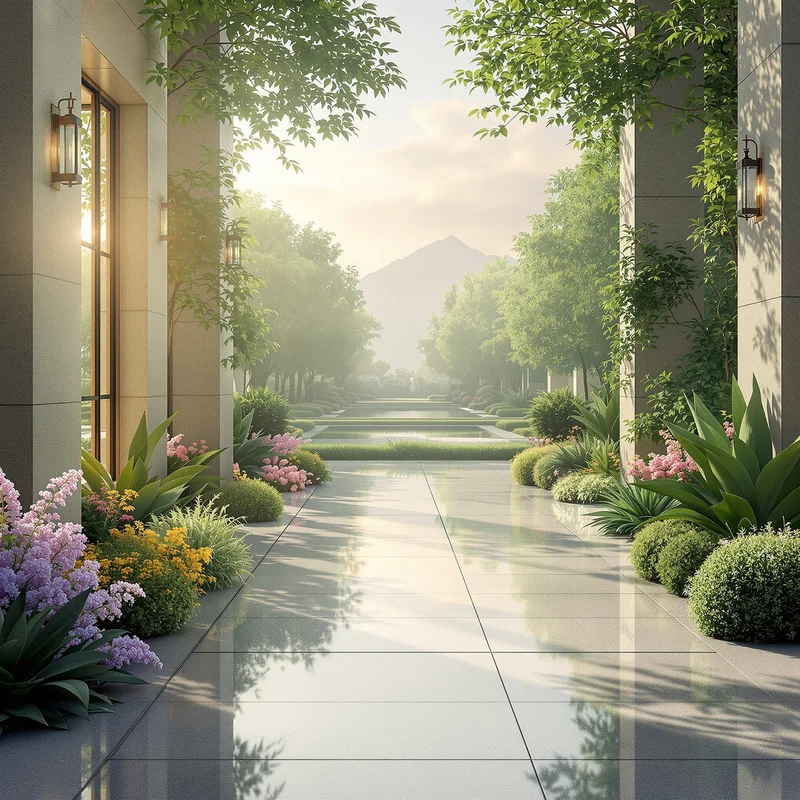 Eternal distant garden background