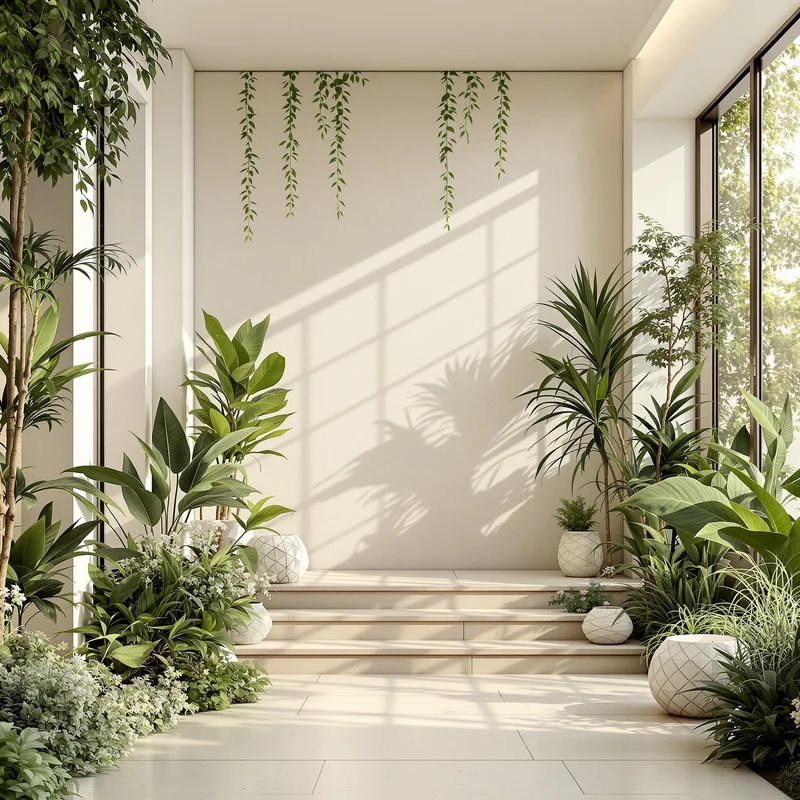 Eternal minimal garden background