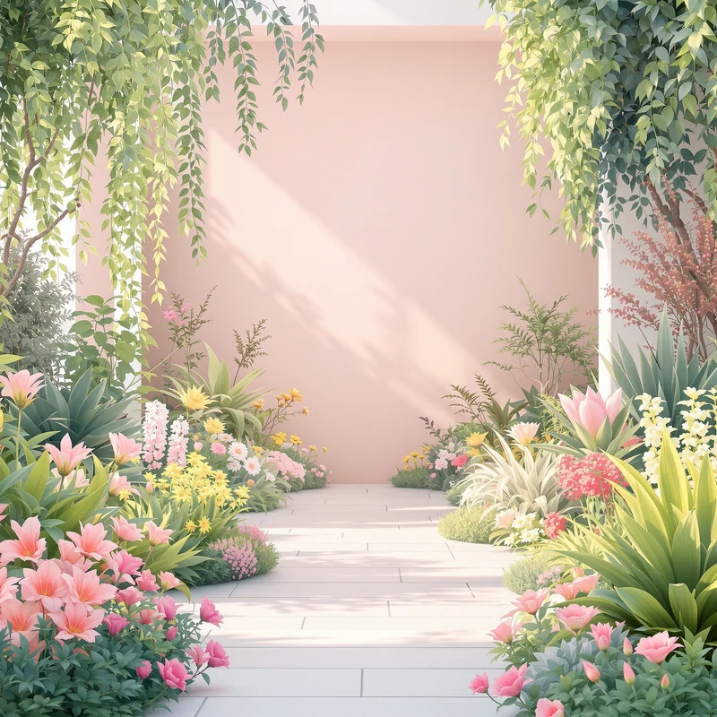 Gentle pastel garden background