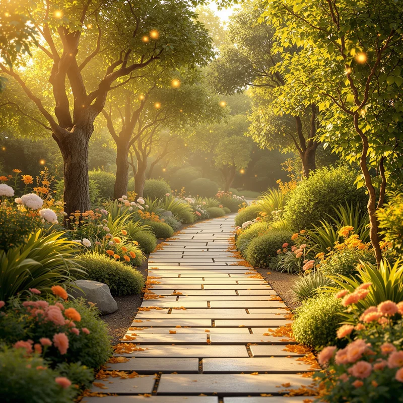 Golden gentle garden background