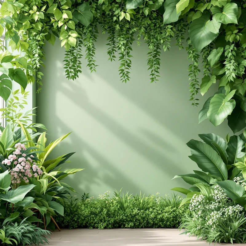 Luxe green garden background