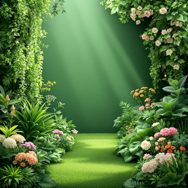Mystic soft green garden background