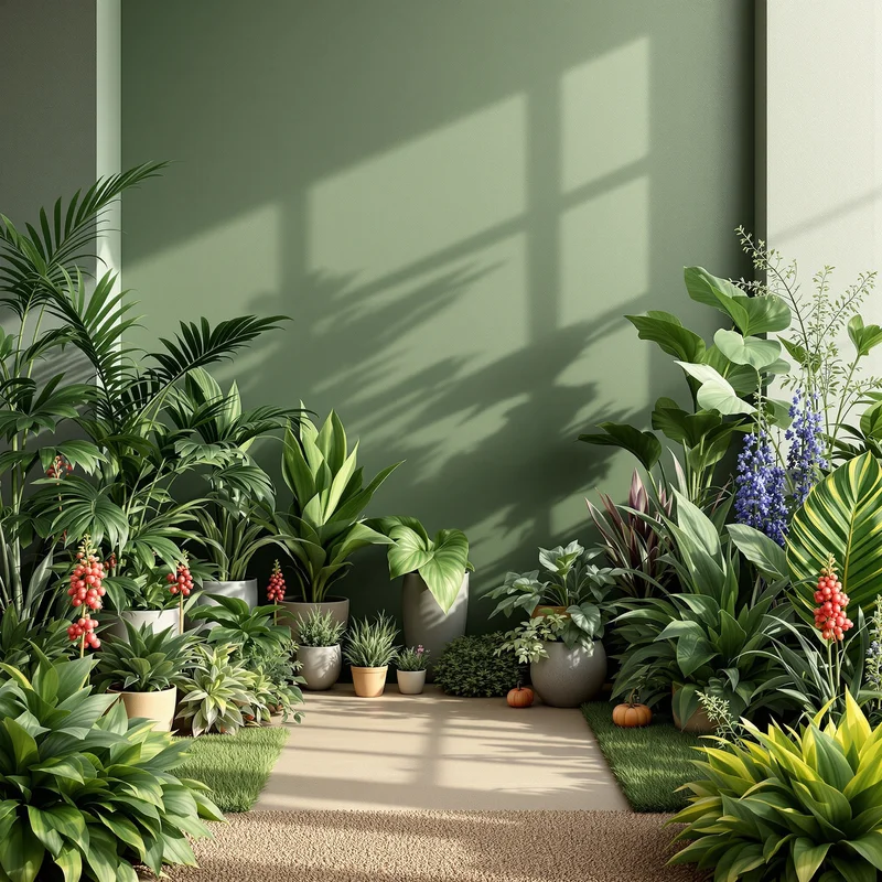 Studio minimal garden background