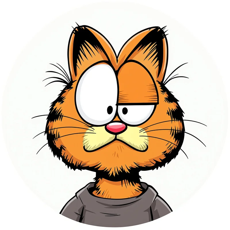 Garfield avatar profile image with sarcastic expression and clear recognition