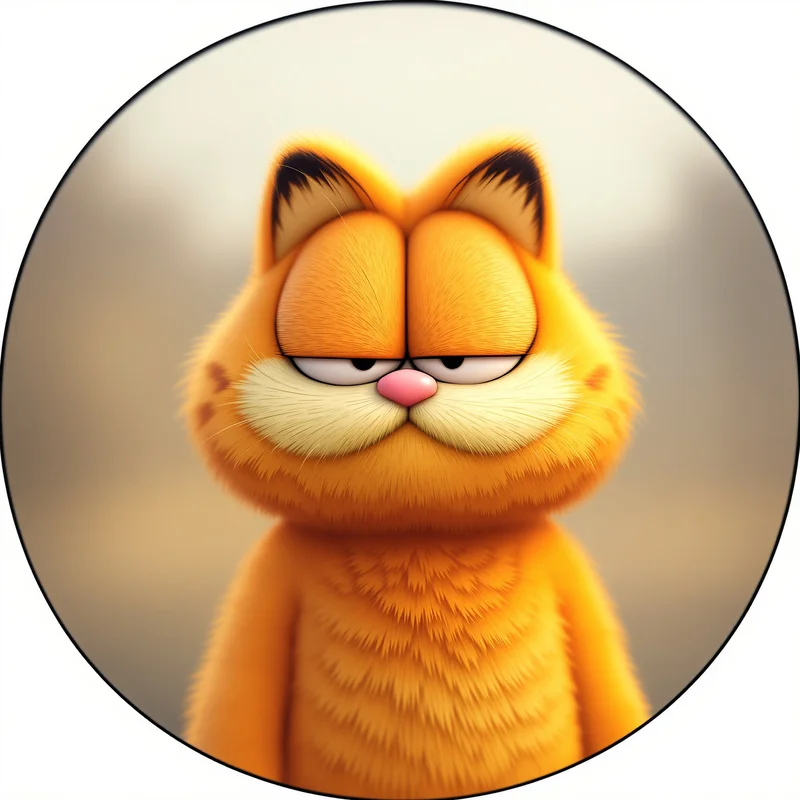Garfield PFP with orange cat attitude and compact avatar clarity