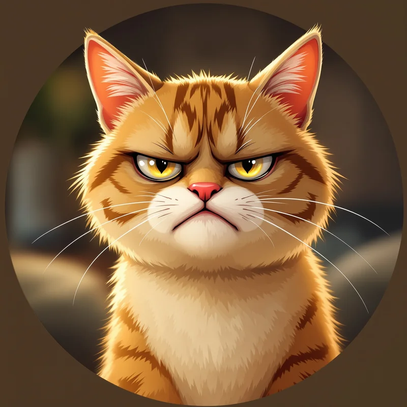 Garfield PFP with orange cat attitude and compact avatar clarity