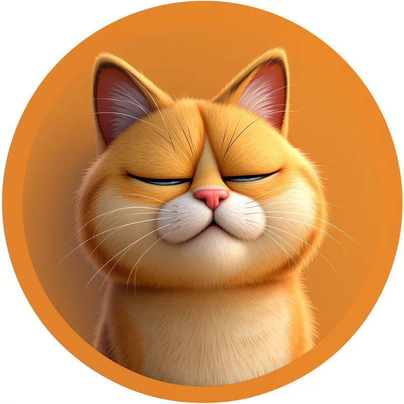 Garfield avatar profile image with sarcastic expression and clear recognition