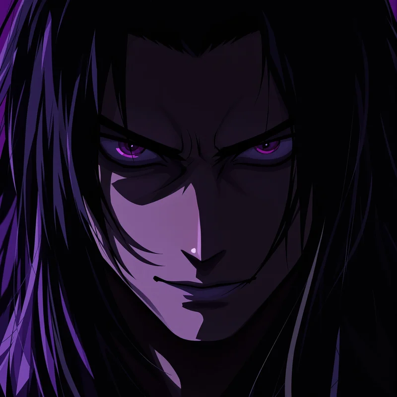 calm geto pfp with elegant dark anime aura