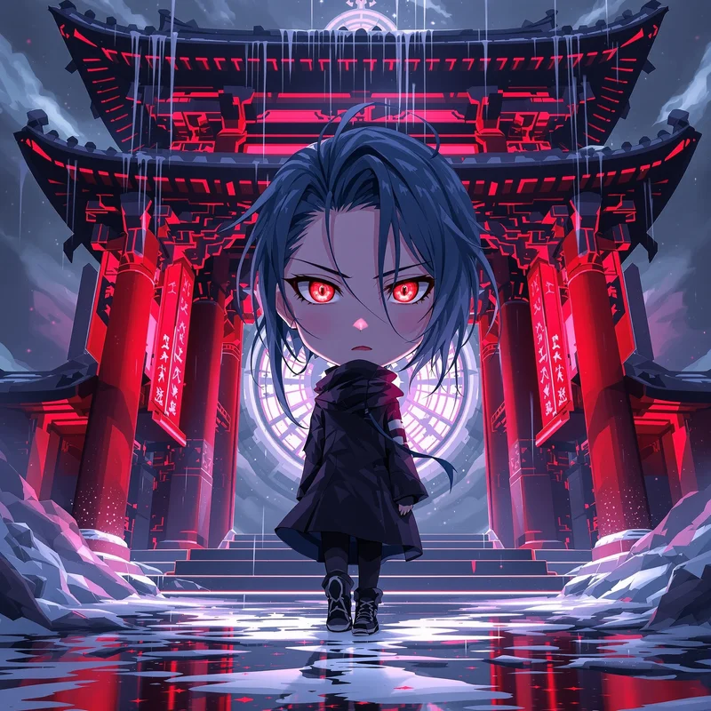 Crimson Shrine Geto PFP clean anime avatar portrait
