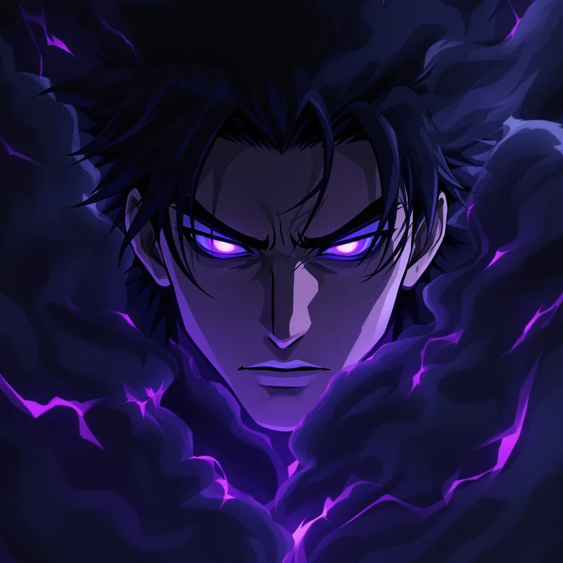 curse aura geto pfp with black smoke energy