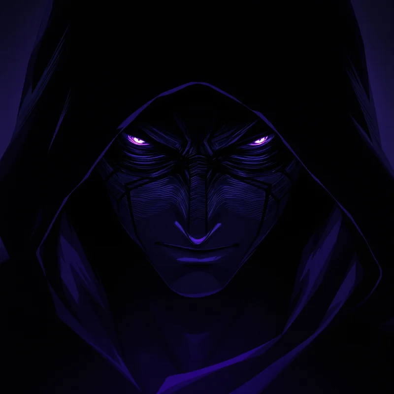 hooded geto pfp with mysterious shadow aura