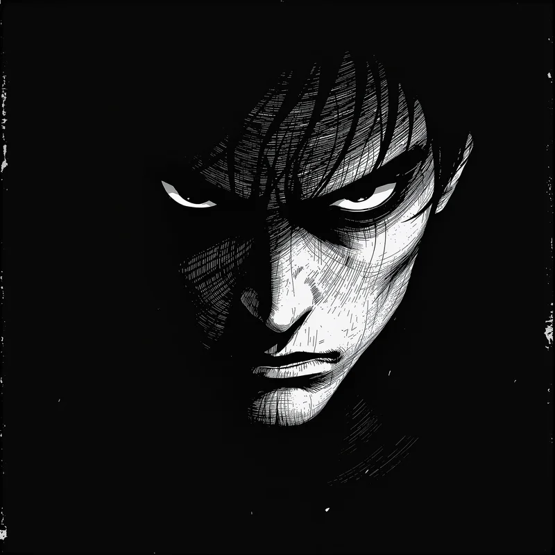 manga noir geto pfp with dramatic anime shadows
