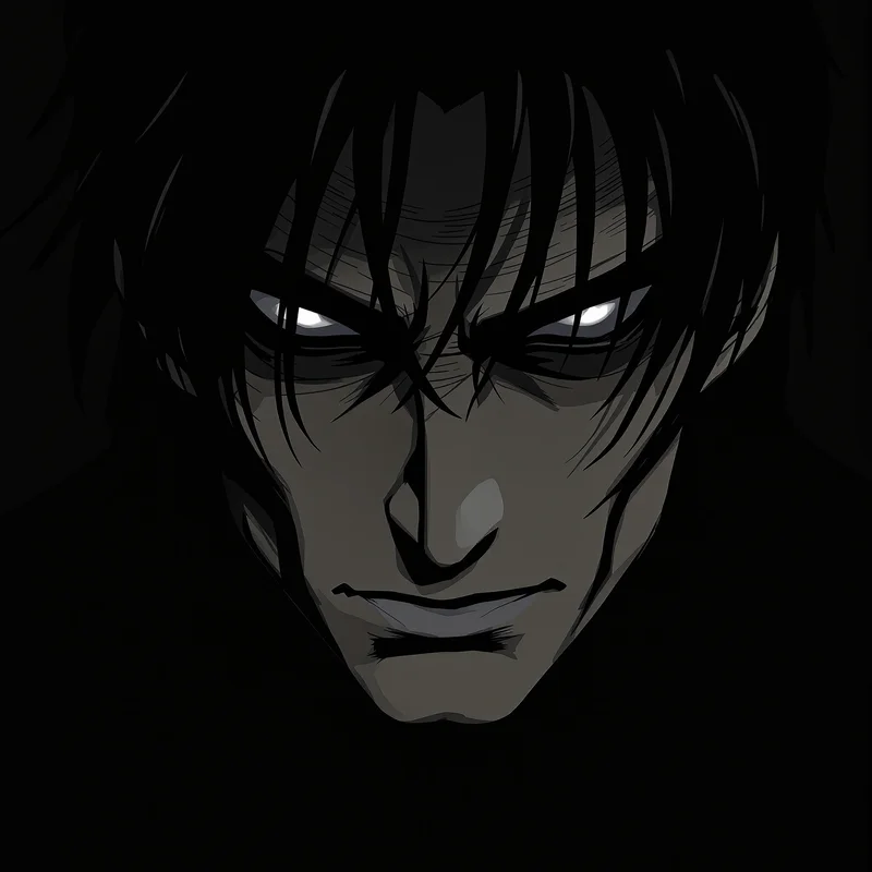 monochrome geto pfp with manga noir aesthetic