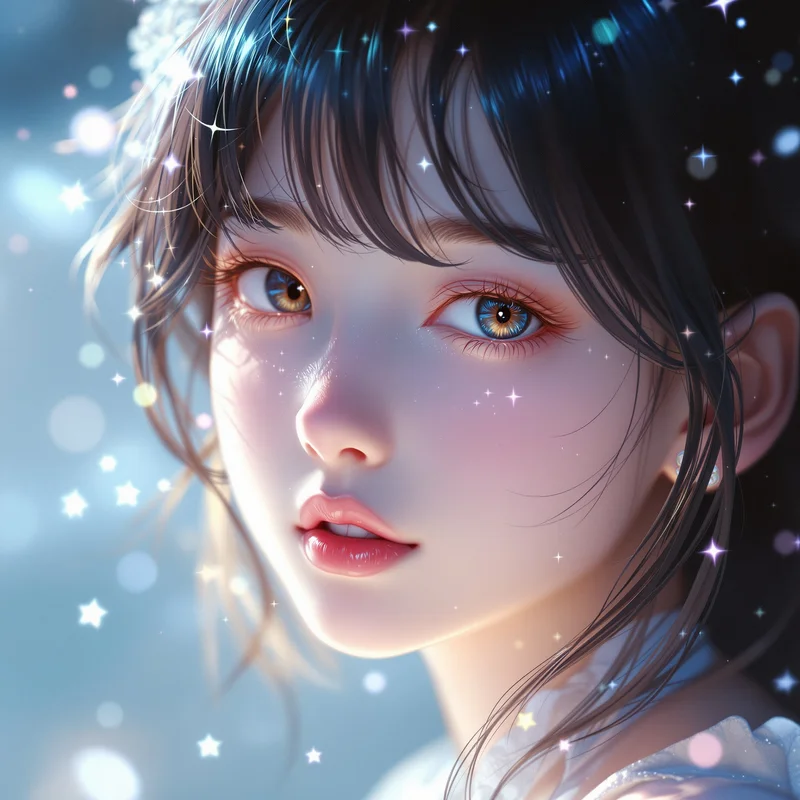 angelic anime girl pfp with dreamy white glow